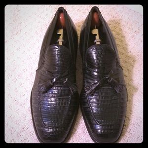 Gorgeous black lizard-skin Foot-Joy loafers